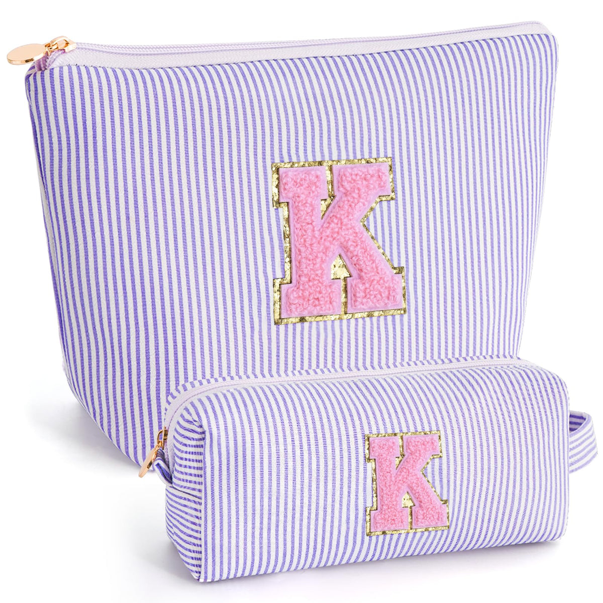 Btffitting Makeup Bag Set in lavender with personalized initials