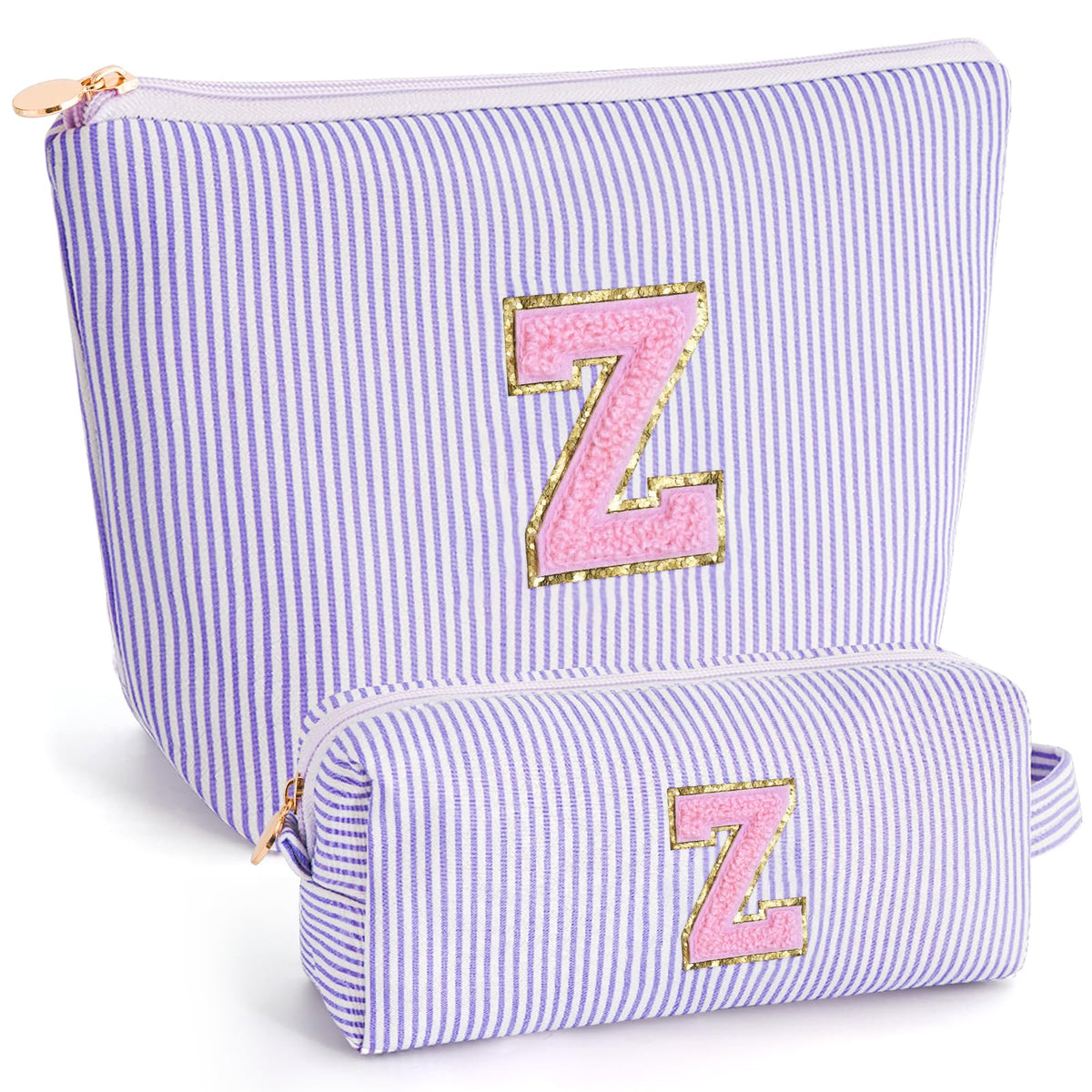 Btffitting Makeup Bag Set in lavender with personalized initials