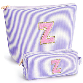 Btffitting Makeup Bag Set in lavender with personalized initials