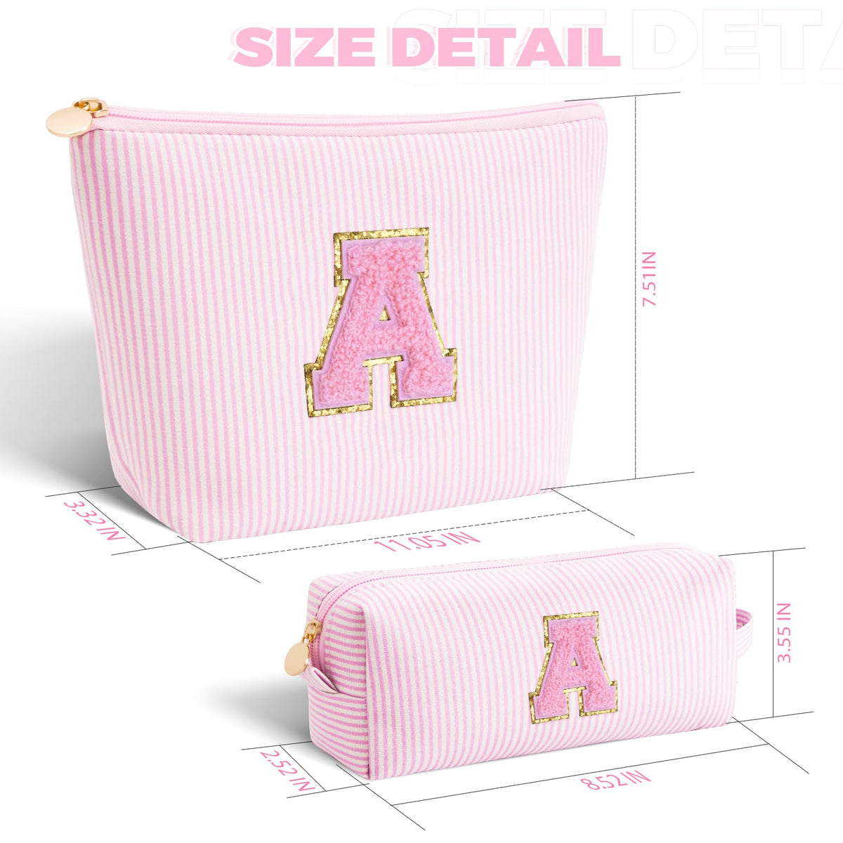 Btffitting makeup bag set on a vanity