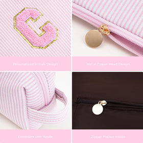 Btffitting makeup bag set showing zipper detail