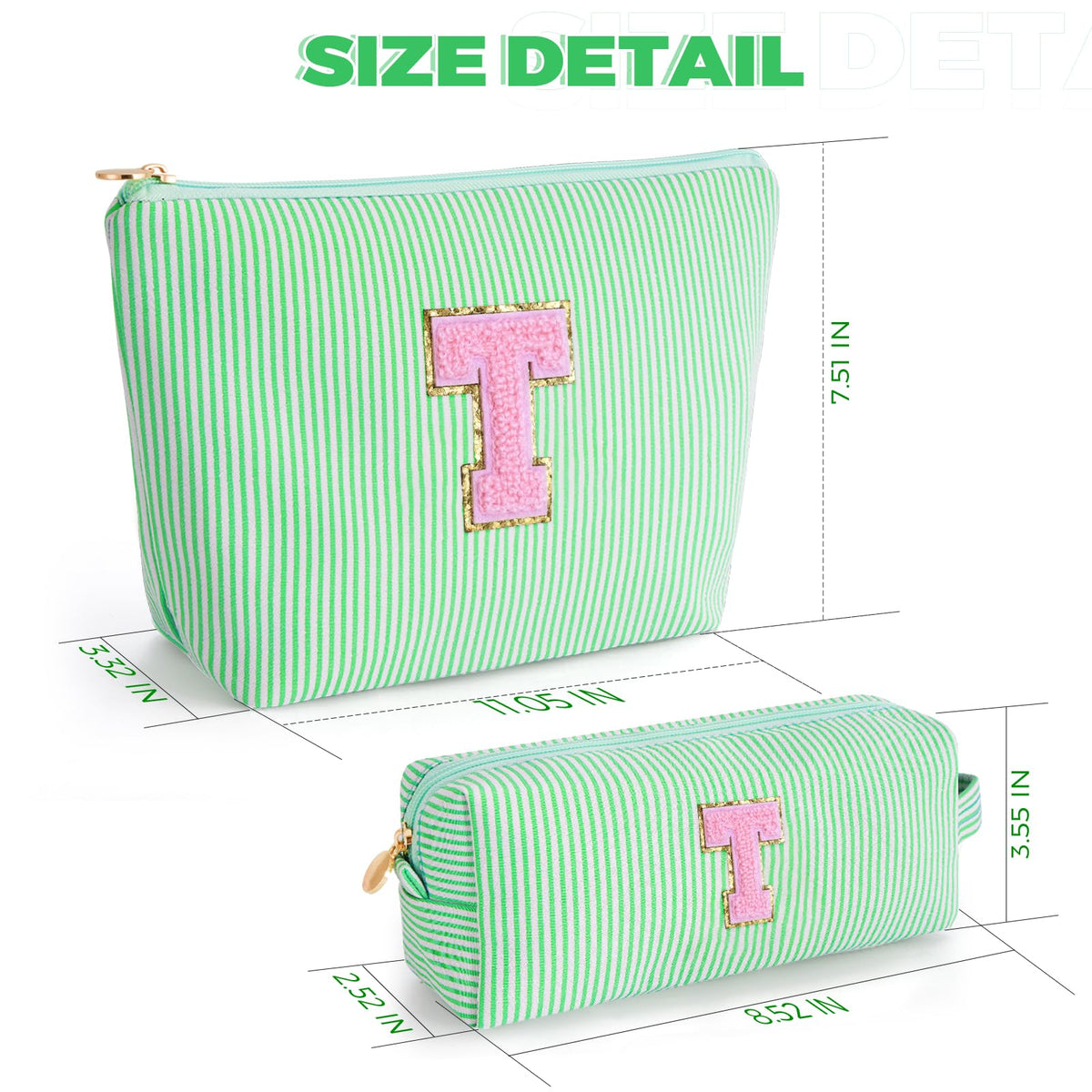 Btffitting Makeup Bag Set zipper detail for smooth access