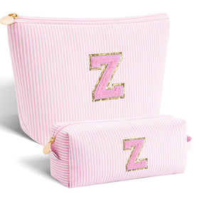 Btffitting Personalized Makeup Bag Set in Pink, front view