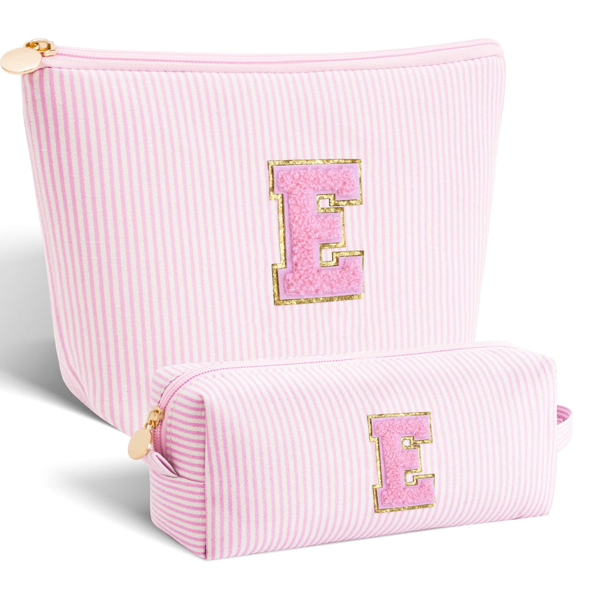 Btffitting Personalized Makeup Bag Set in pink with initials