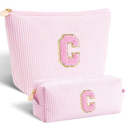 Btffitting personalized makeup bag set pink front view