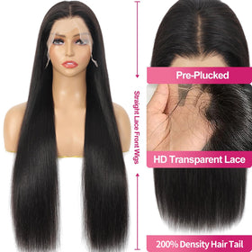 Btomar 13x6 Lace Front Wig human hair close-up of lace