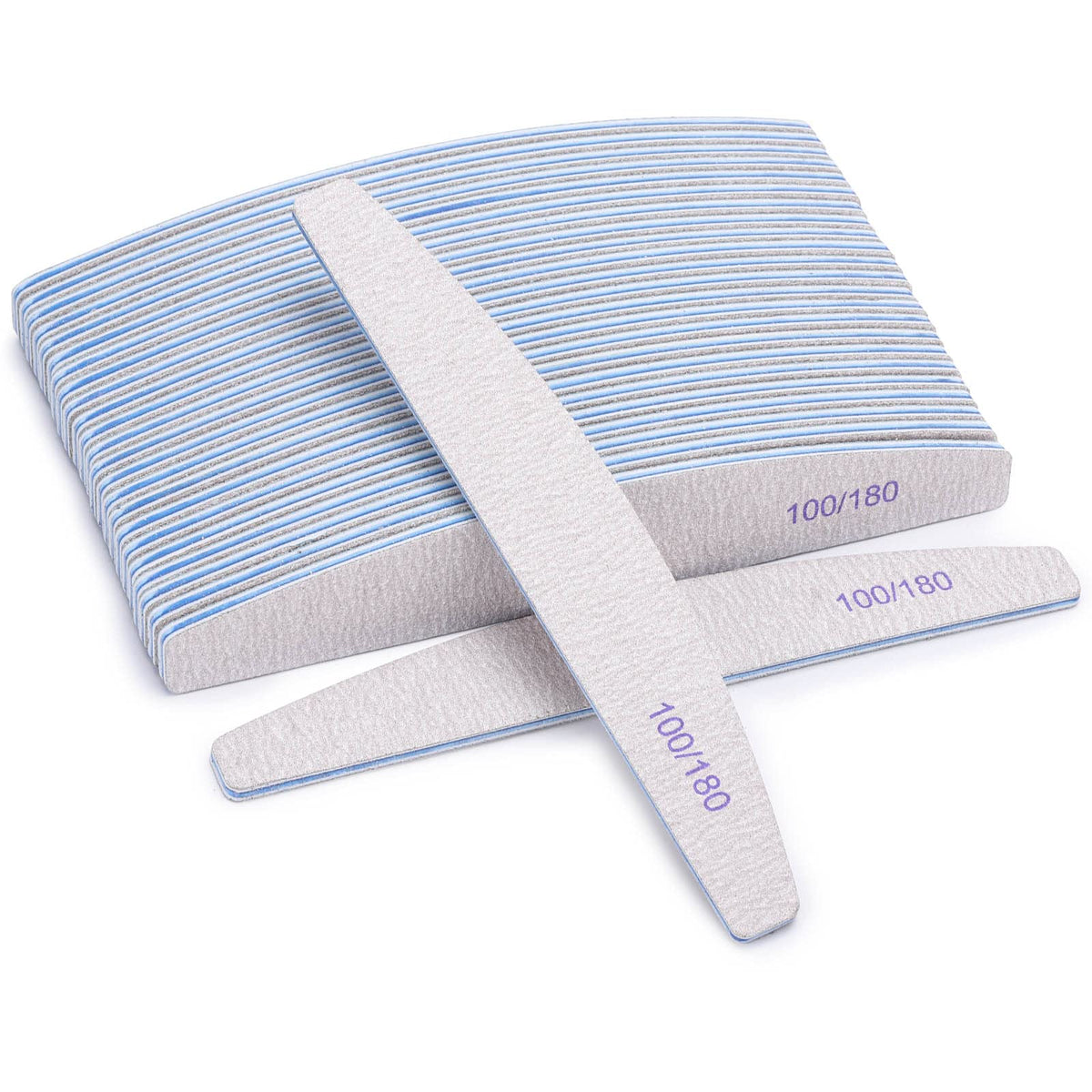 BTYMS 25Pcs Nail File Set with 100/180 grit front view