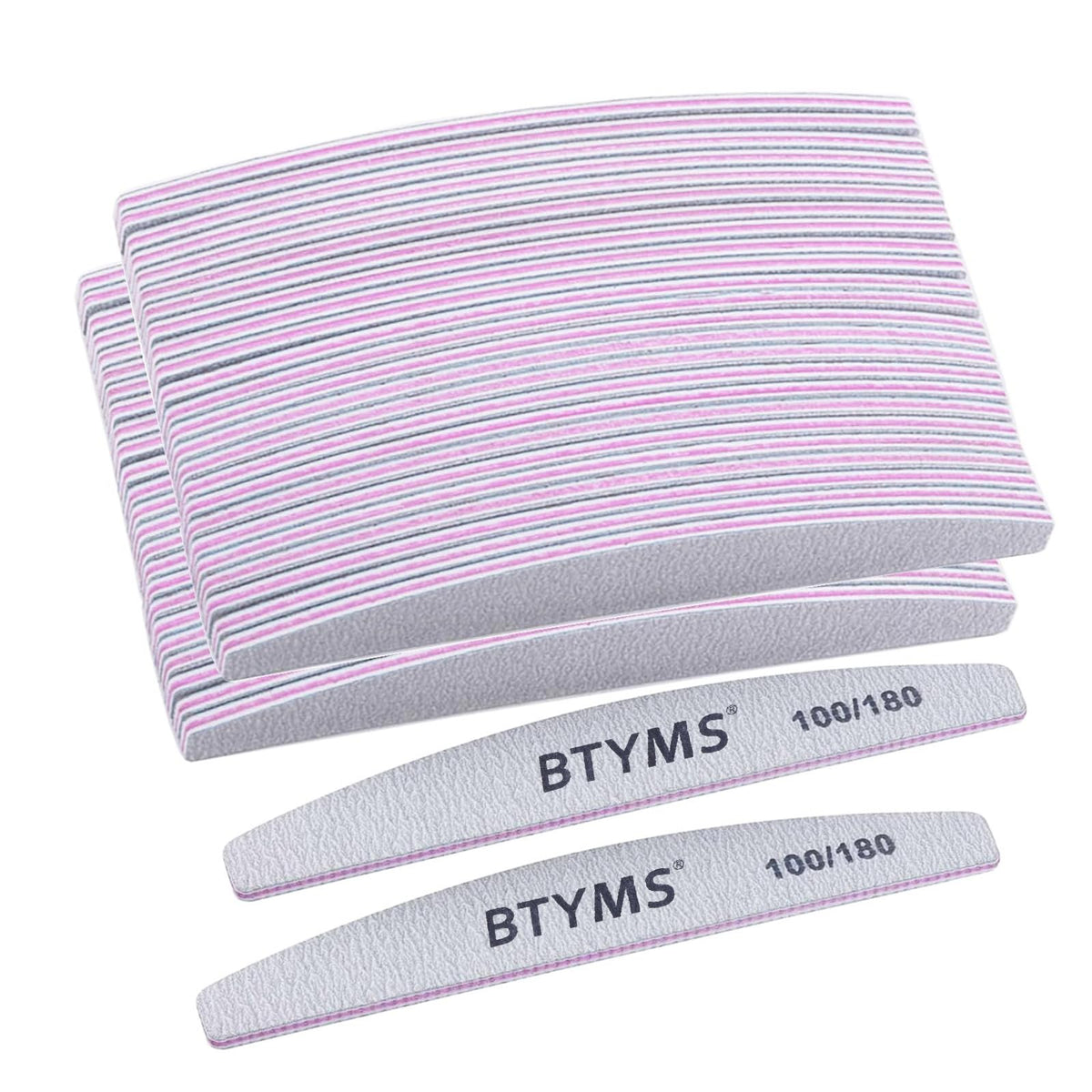 BTYMS 50 Pcs double-sided nail files package front view