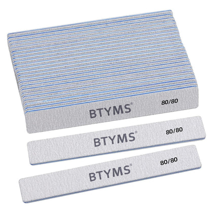 BTYMS 80/80 grit nail file front view with coarse surface