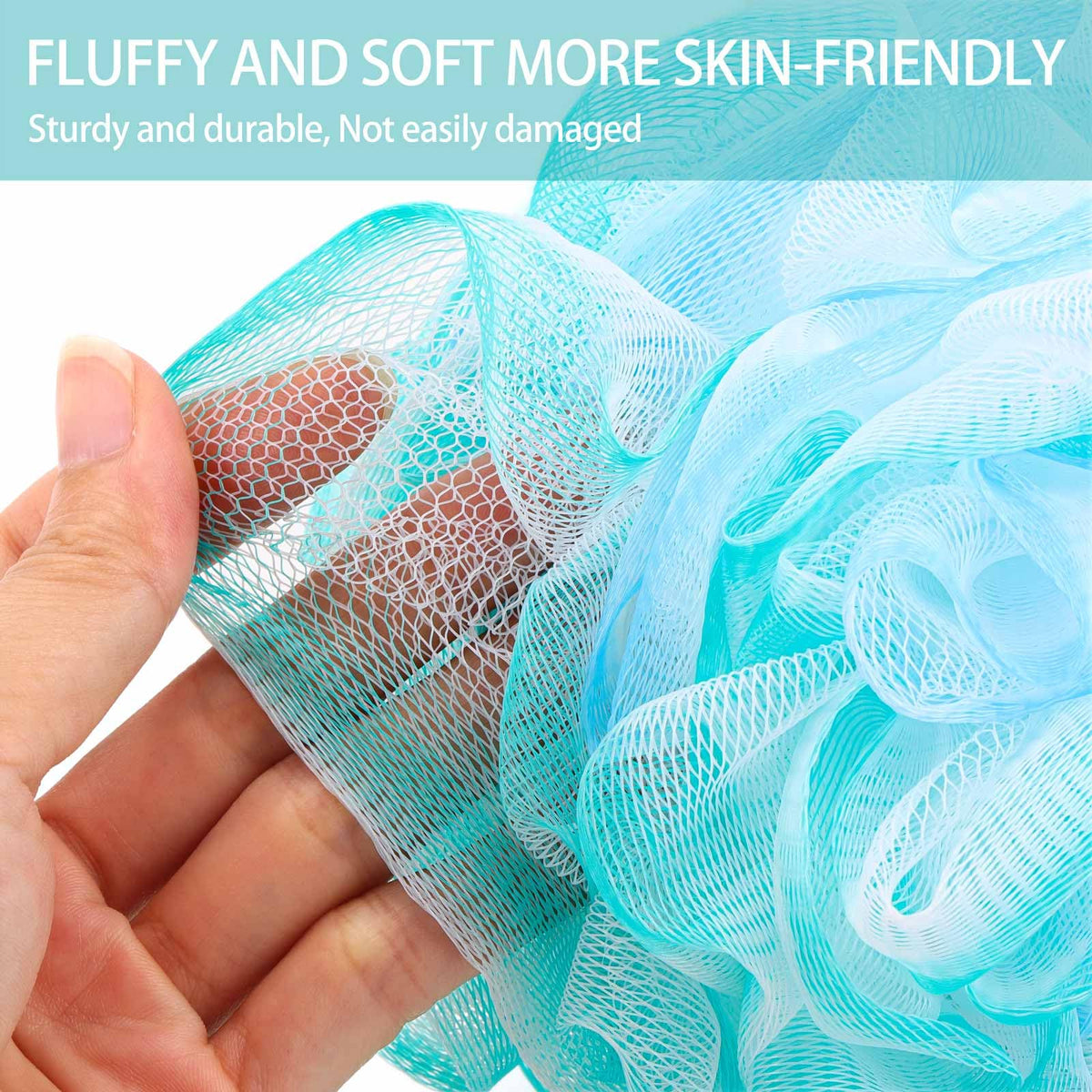 BTYMS loofah sponge with braided rope for hanging