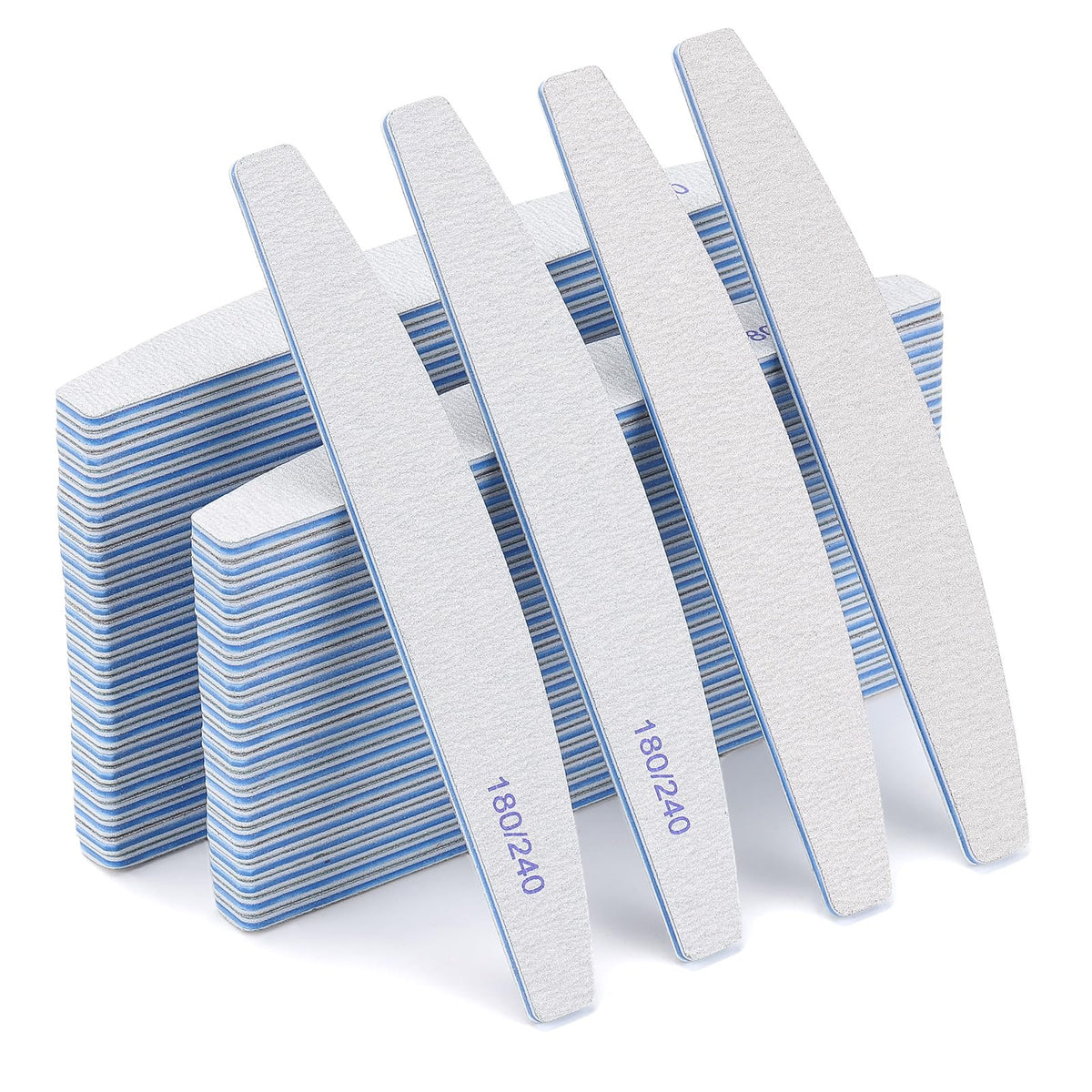 BTYMS Nail Files 50 Pack front view with dual-sided grit