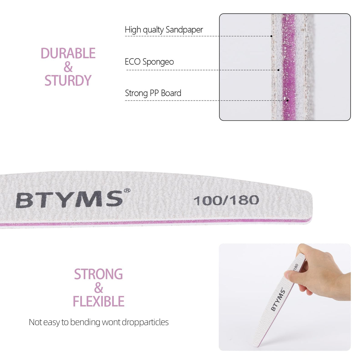 BTYMS nail files stacked in packaging