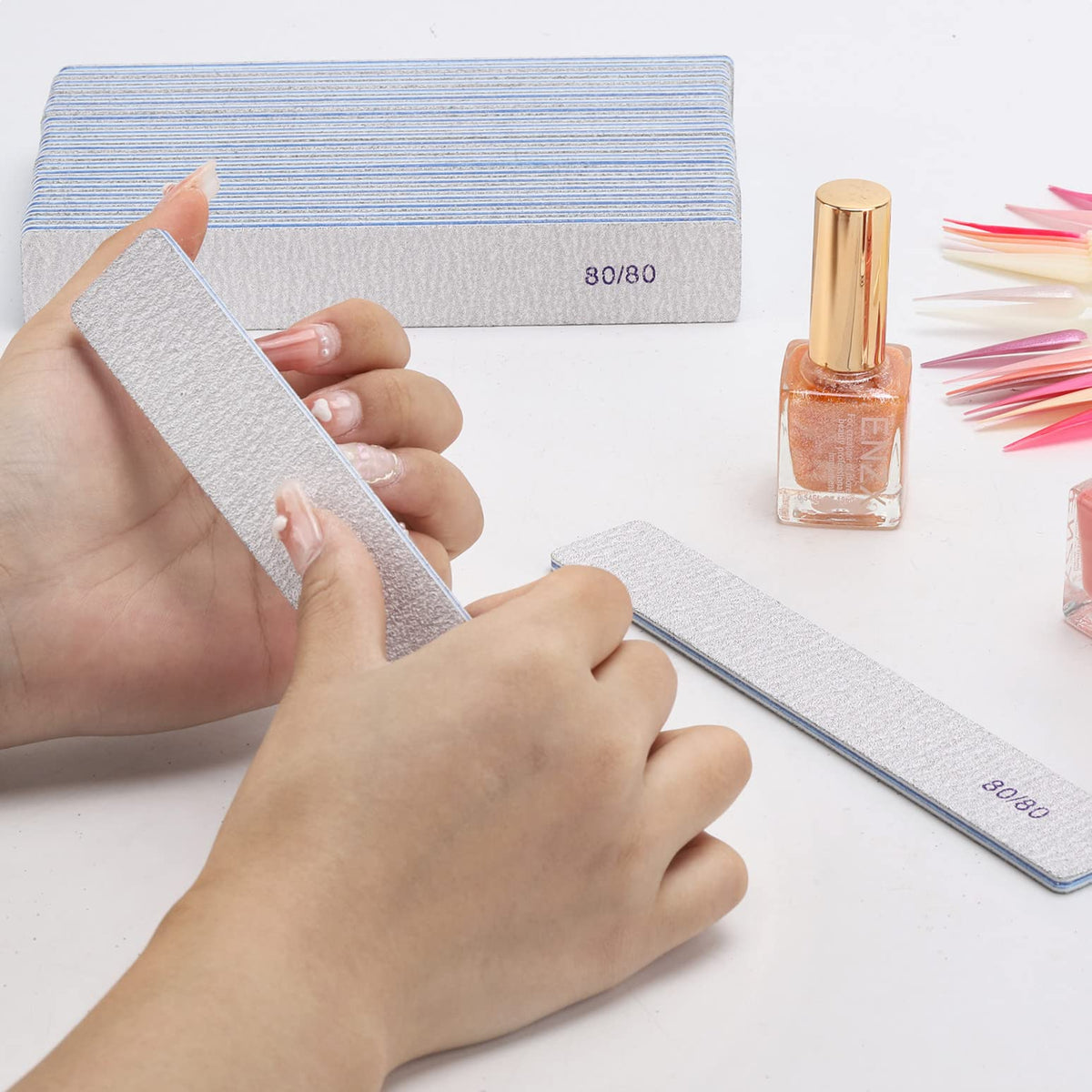 BTYMS nail files used in a manicure setting