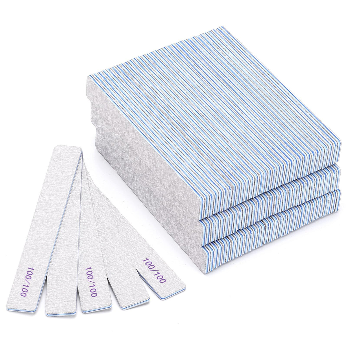 BTYMS Rectangle Nail Files 100/100 grit front view