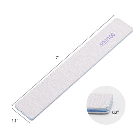 BTYMS Rectangle Nail Files 100/100 grit on a nail care table