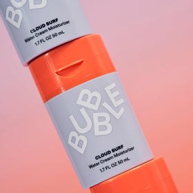 Bubble Skincare Cloud Surf Water Cream texture on hand
