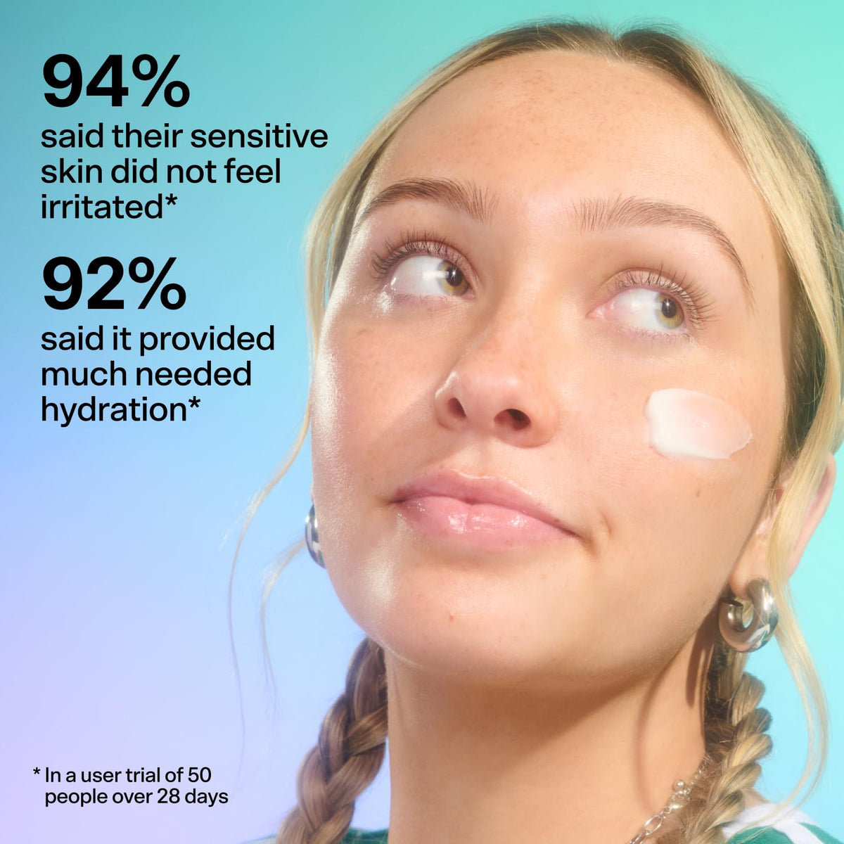 Bubble Skincare Slam Dunk Moisturizer application on skin