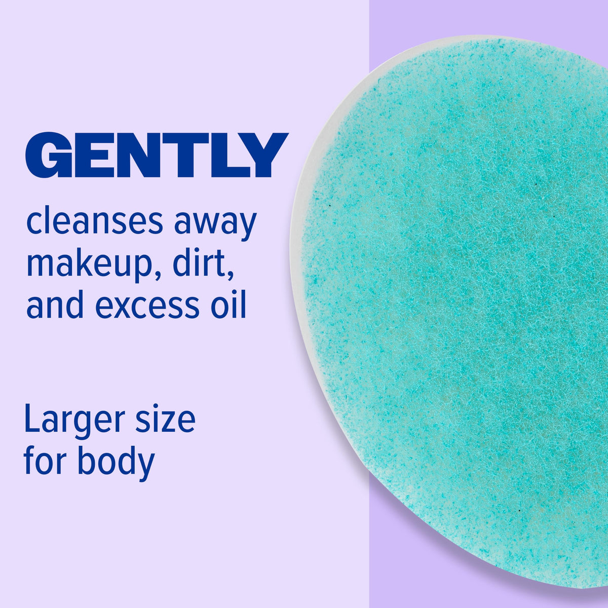 Buf-Puf Body Sponge displaying the blue side for smoothing