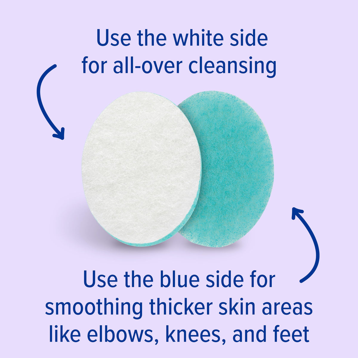 Buf-Puf Body Sponge showing the white side for cleansing