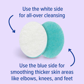 Buf-Puf Body Sponge showing the white side for cleansing