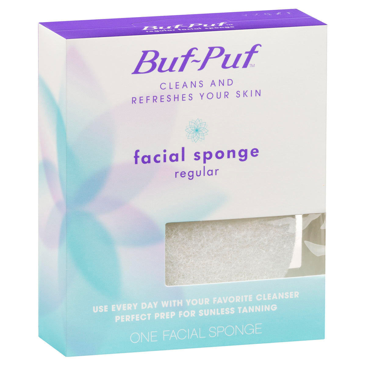 Buf-Puf Facial Sponge stacked in a neat arrangement