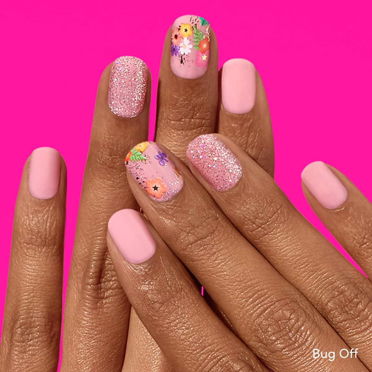 Bug Off gel nail strips close-up