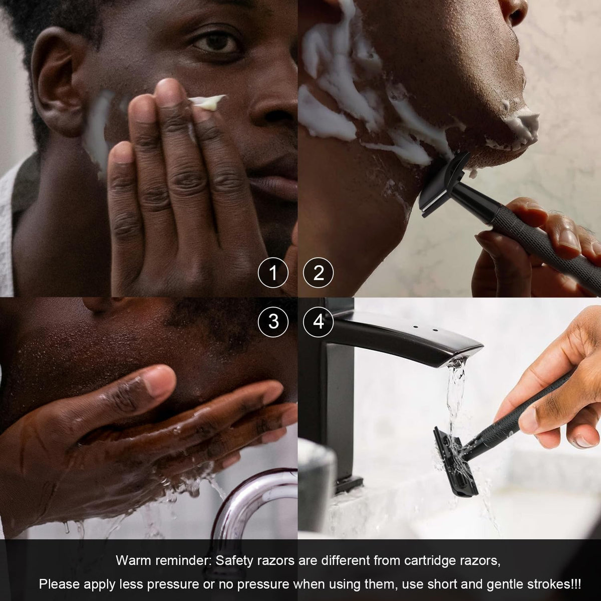 BULIMICA Matte Black Safety Razor lifestyle shot in use