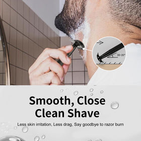 BULIMICA Matte Black Safety Razor with 10 blades and disposal pouch