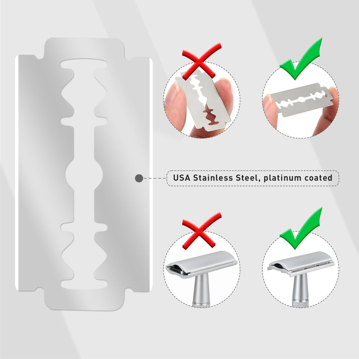 BULIMICA Matte Silver Safety Razor on bathroom counter