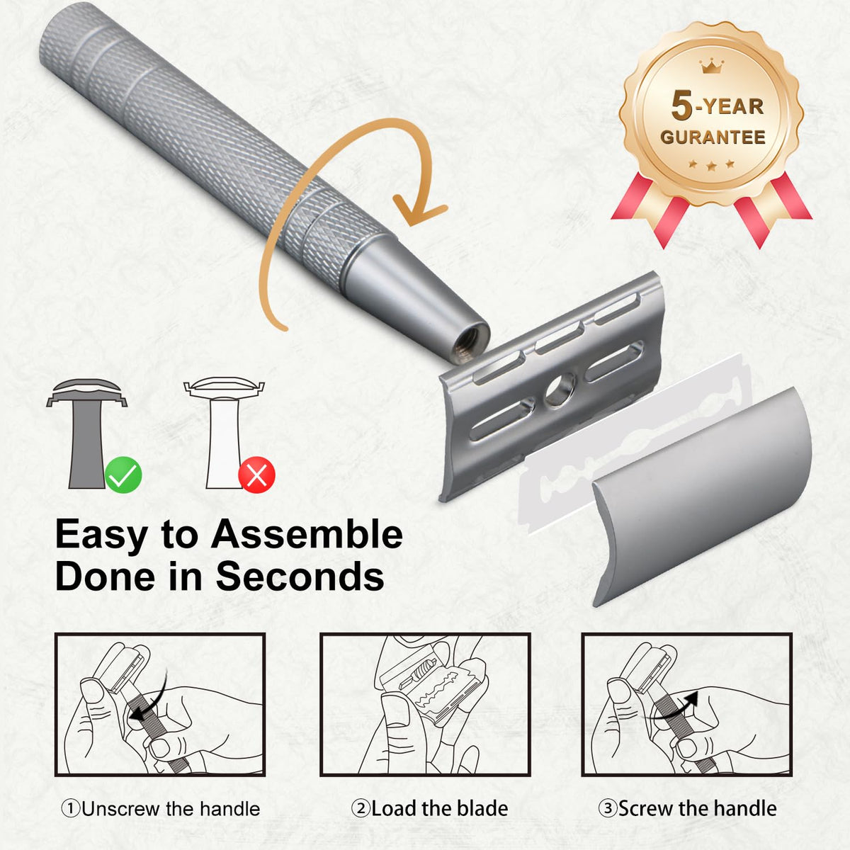 BULIMICA safety razor with platinum coated blades