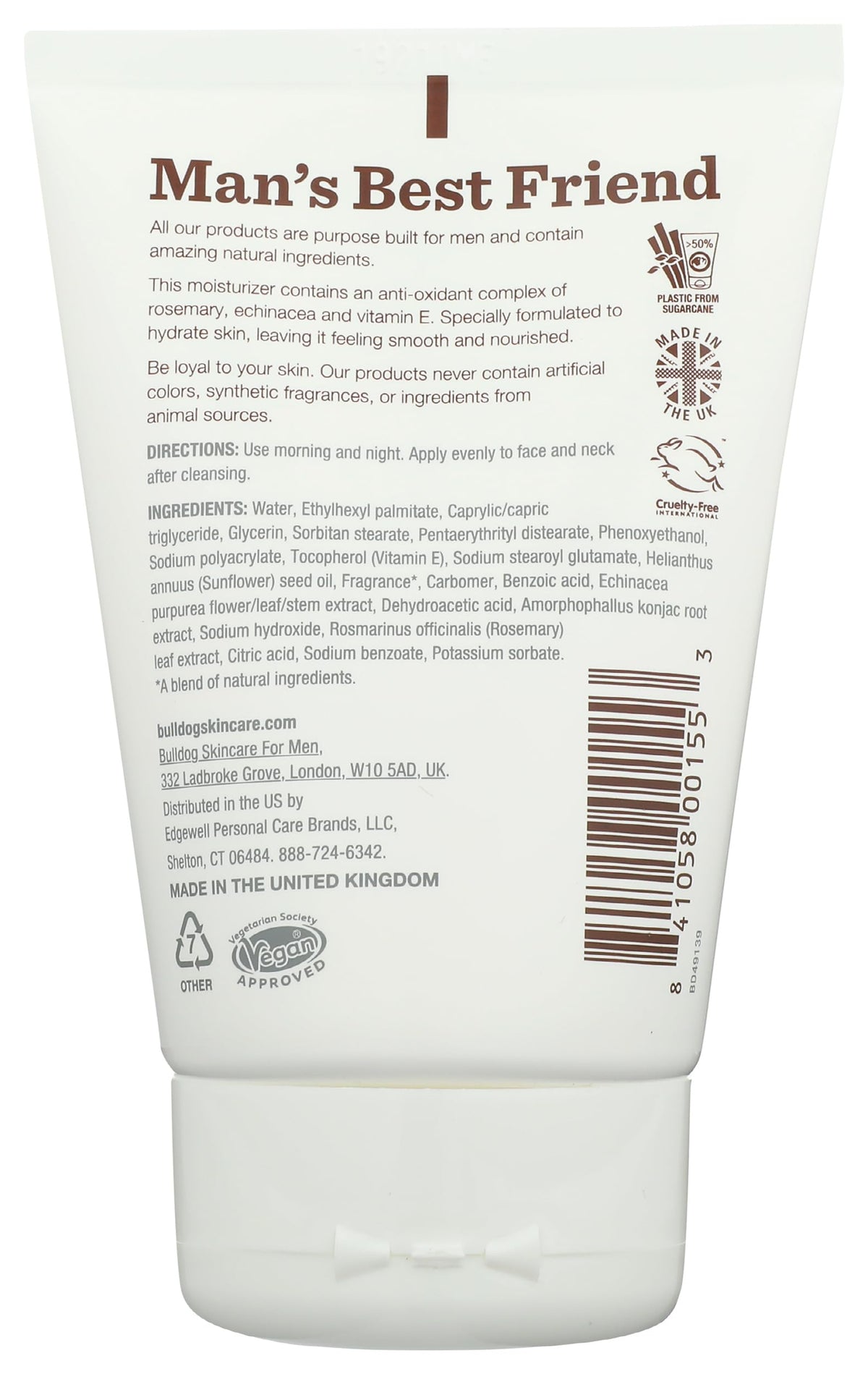 Bulldog Age Defense Face Moisturizer 3.3 oz packaging
