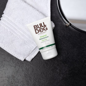 Bulldog face wash application on skin