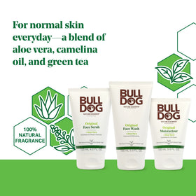 Bulldog face wash bottle front view