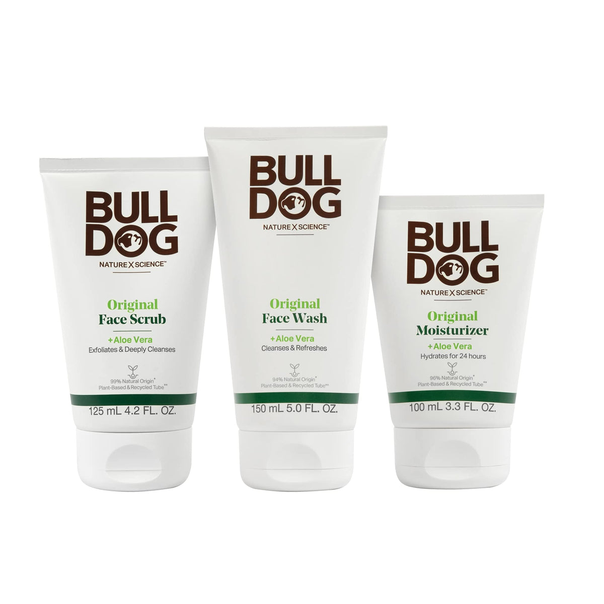 Bulldog Original Full Face Kit with moisturizer, face wash, and scrub