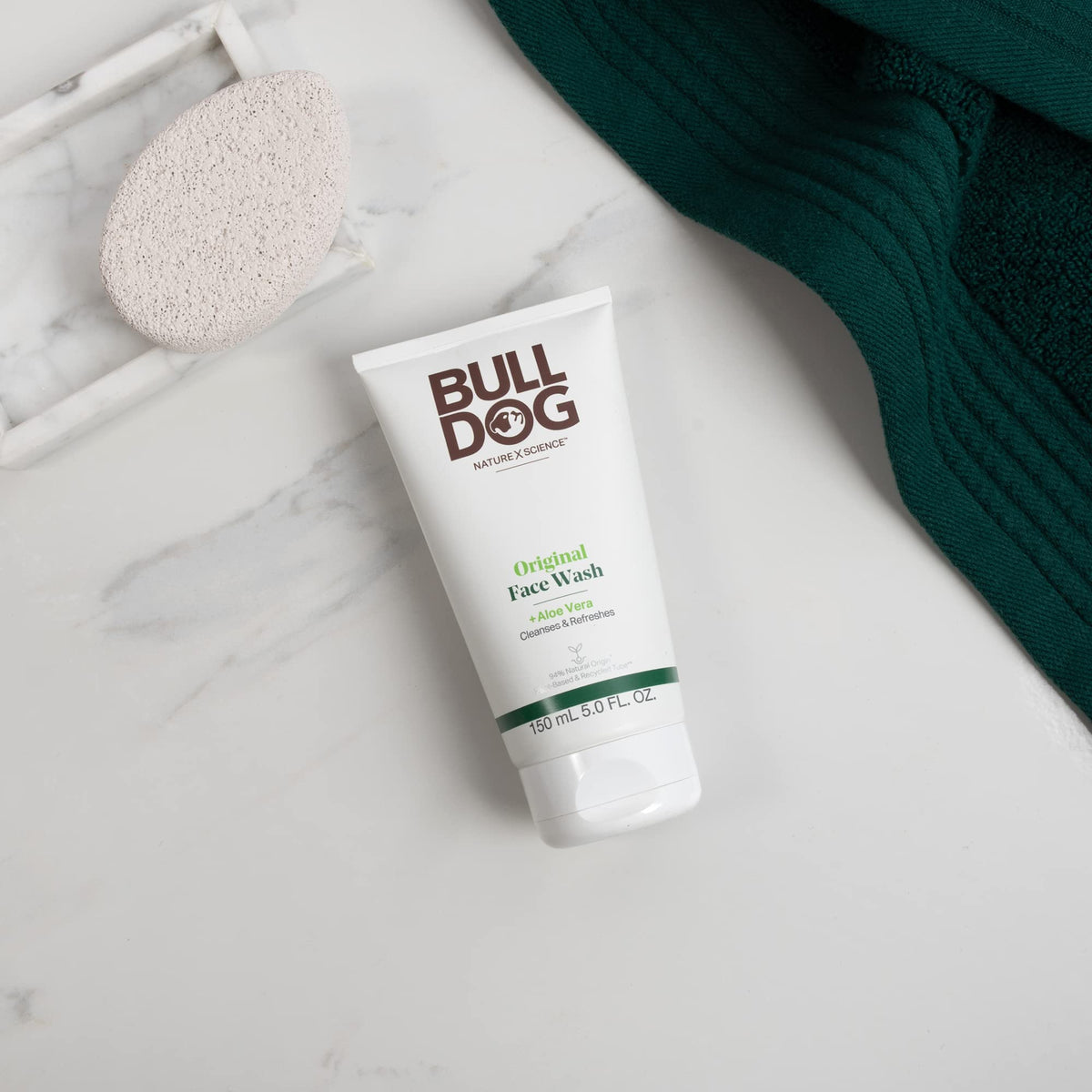 Bulldog skincare products arranged together