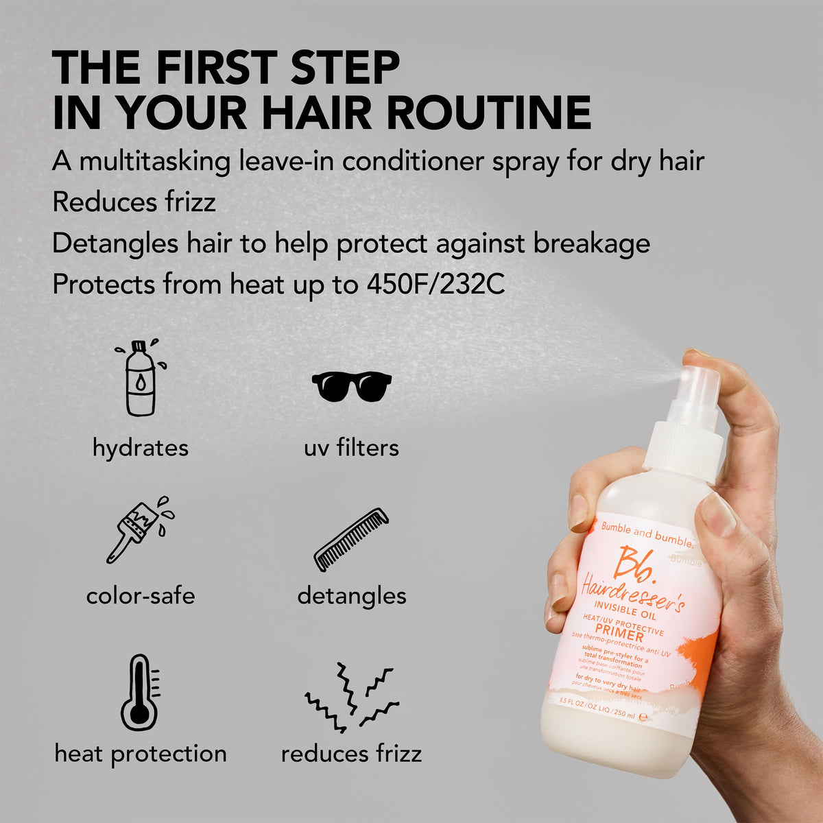 Bumble and bumble Hairdresser's Invisible Oil Leave-In Conditioner in a travel bag