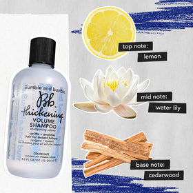 Bumble and bumble. Thickening Volumizing Shampoo 2 Fl Oz in a travel bag