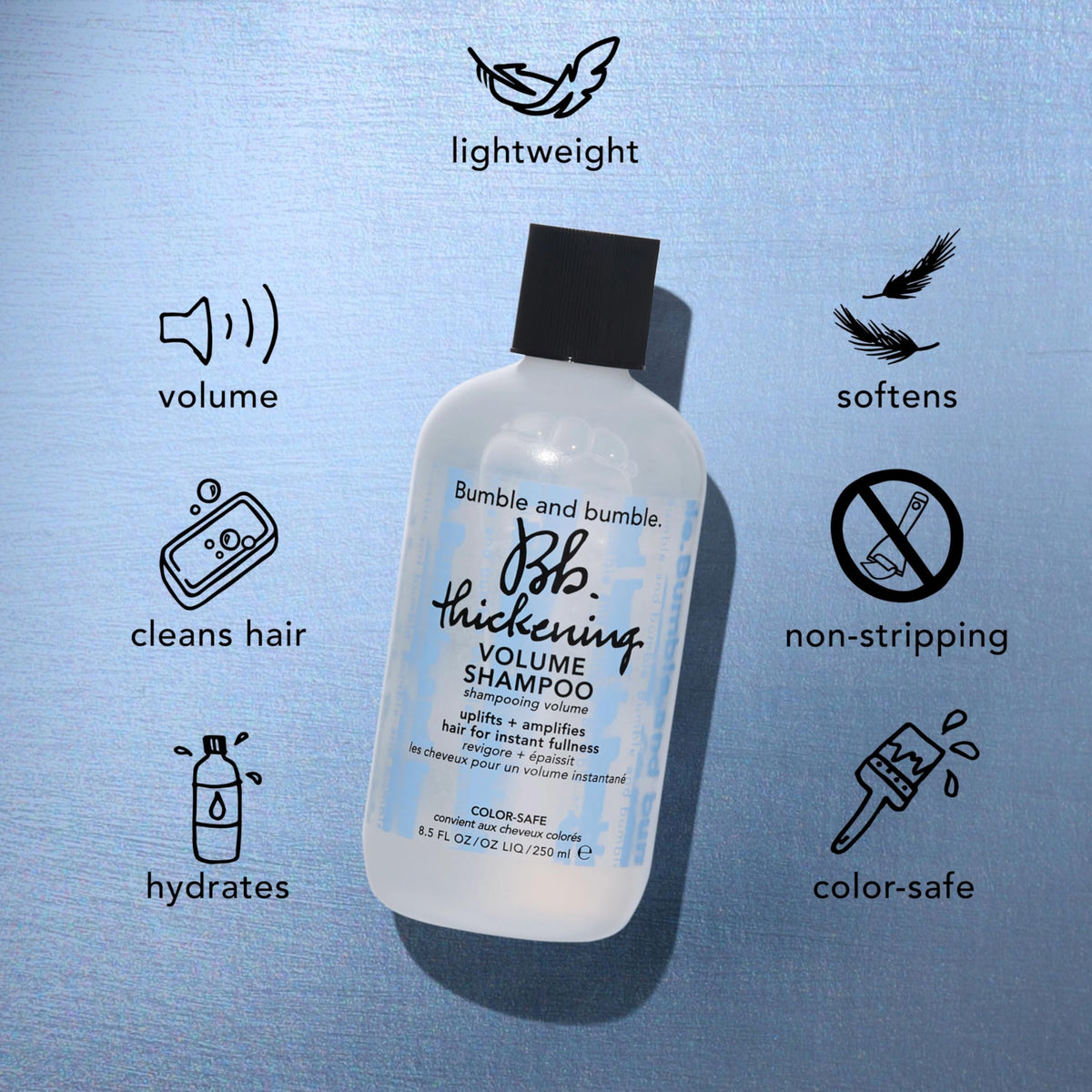 Bumble and bumble Thickening Volumizing Shampoo 33.8 Fl Oz close-up of label