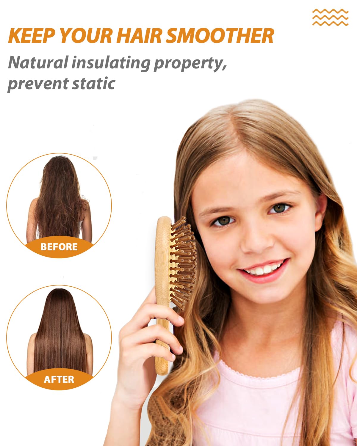 BUNDLEPRO Hair Brush Mini in use on wet hair