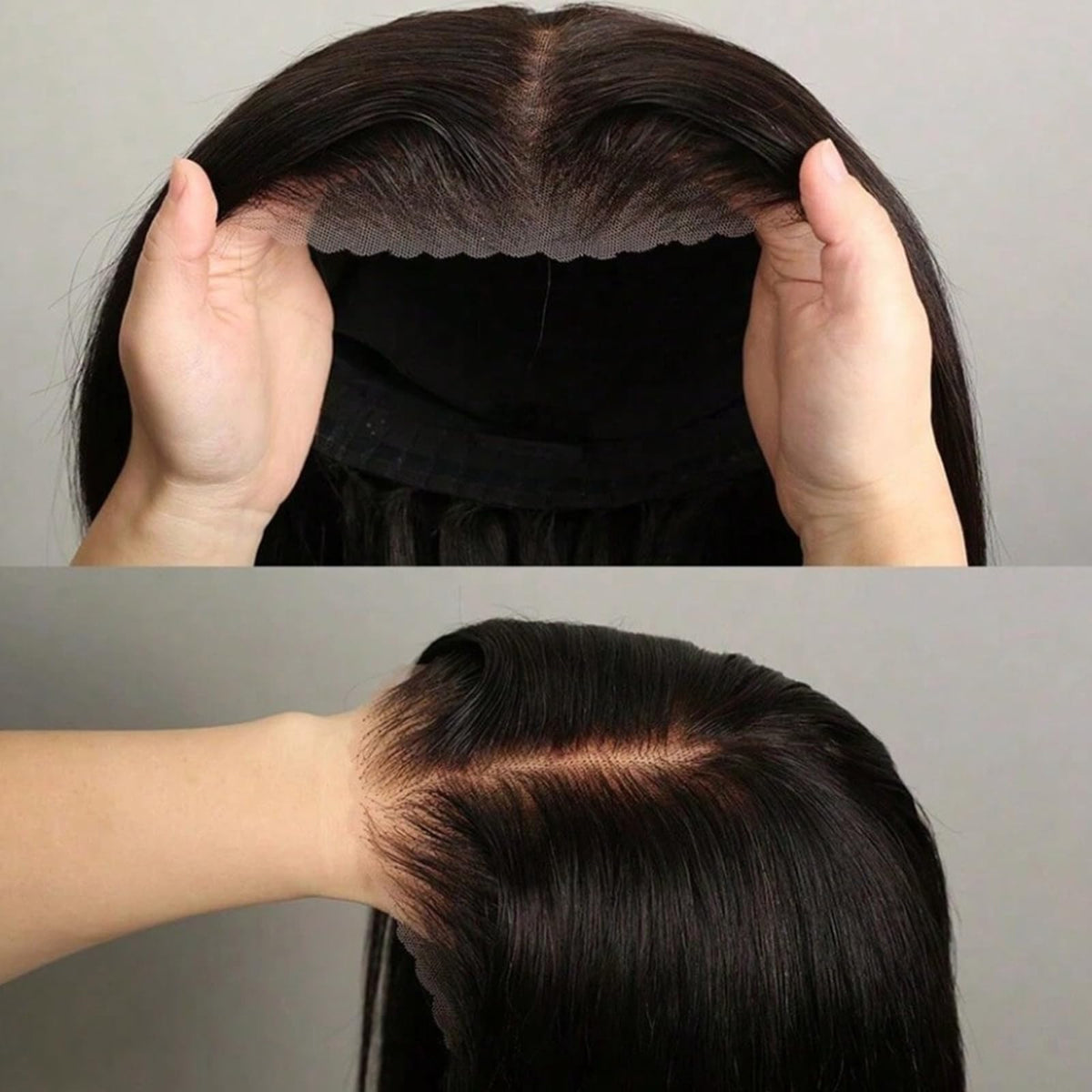 bunGiol Glueless Human Hair Body Wave Wig 26In styled for an event