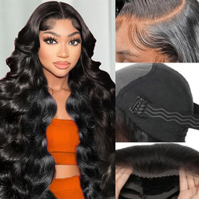 bunGiol Glueless Human Hair Wig 5x5 closure detail