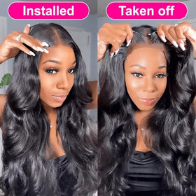 bunGiol Glueless Human Hair Wig back view