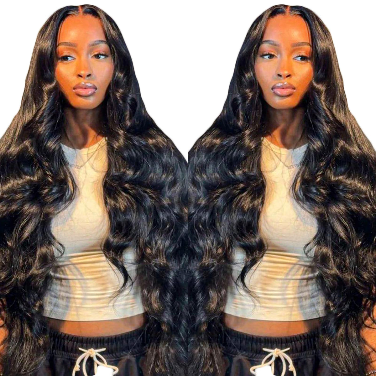 bunGiol Glueless Human Hair Wig on display