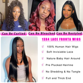 bunGiol Straight Lace Front Wig 26In black back view
