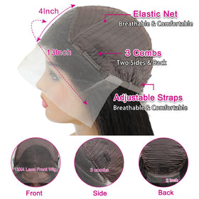 bunGiol Straight Lace Front Wig showing baby hair
