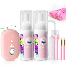 Buqikma Lash Shampoo Kit with two 60ml bottles and accessories