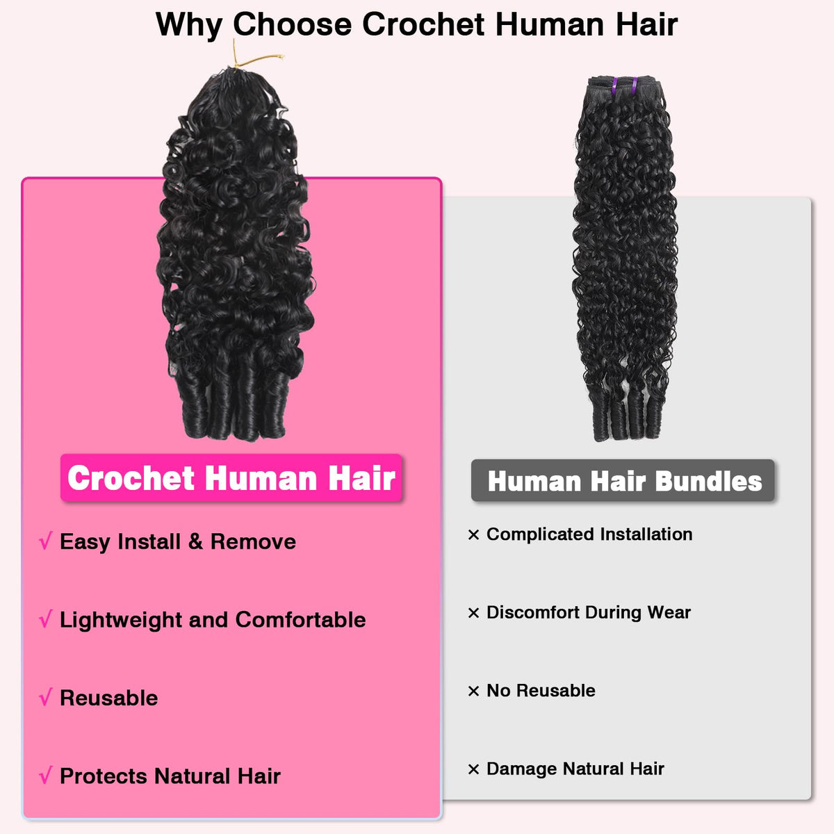 Burmese Curly Crochet Hair displayed in a gift box