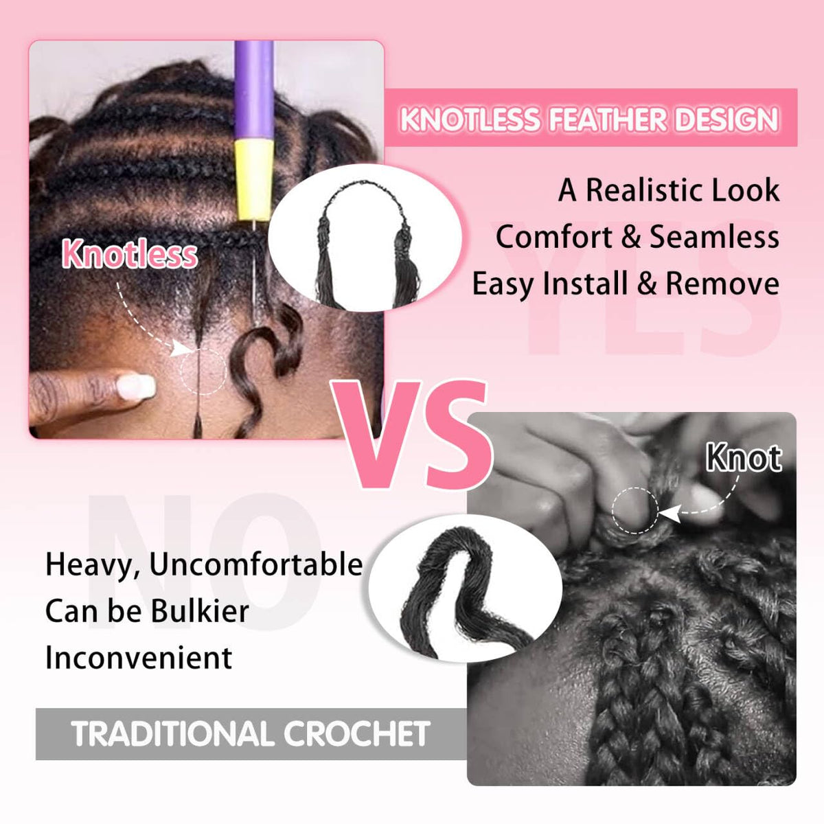 Burmese Curly Crochet Hair installation process
