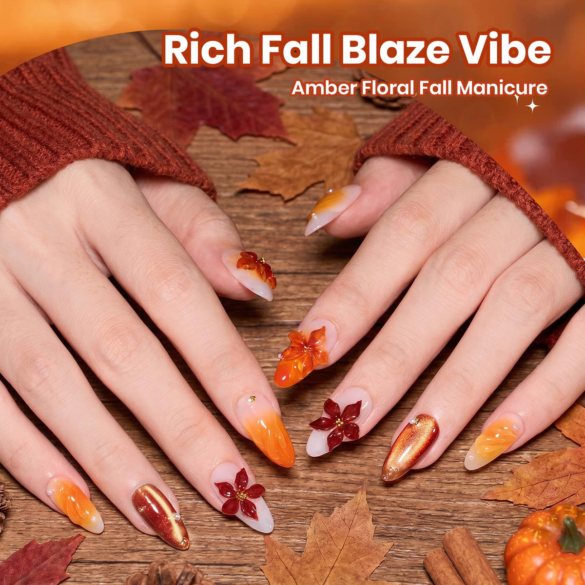 Burnt orange gel nail polish from beetles set