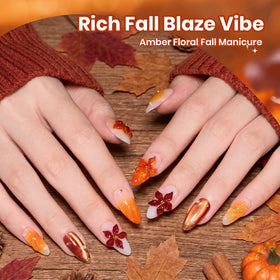 Burnt orange gel nail polish from beetles set